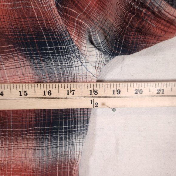Dylan True Grit Snap Shirt Womens Medium Long Sleeve Plaid Pockets FLAWS - Picture 4 of 9